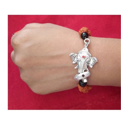 Rudraksha Bracelet Ganesha Pendant